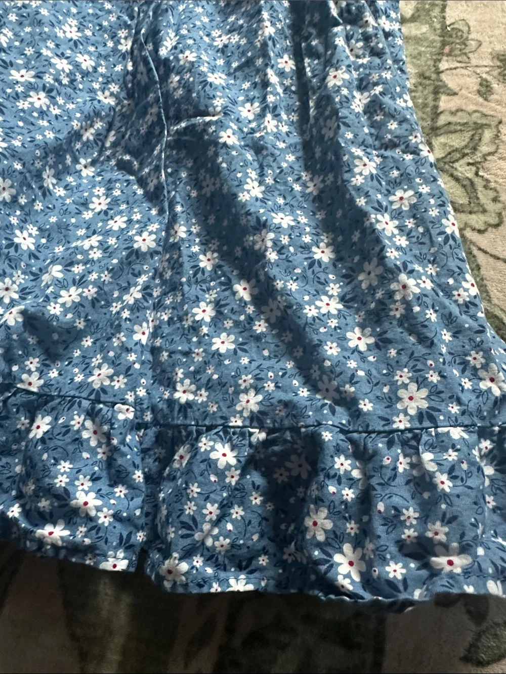Blue Floral Girls' Prairie Costume Dress with Bonnet 🦬🩵🏕️